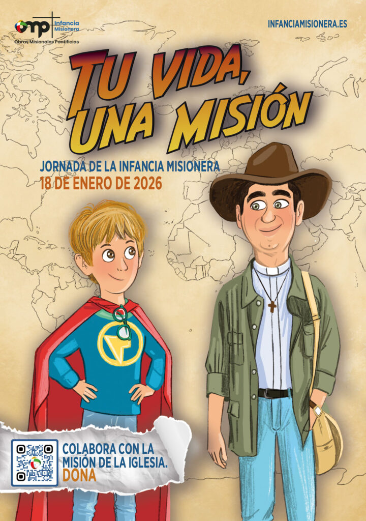 Cartel de la jornada de Infancia Misionera de las OMP de España